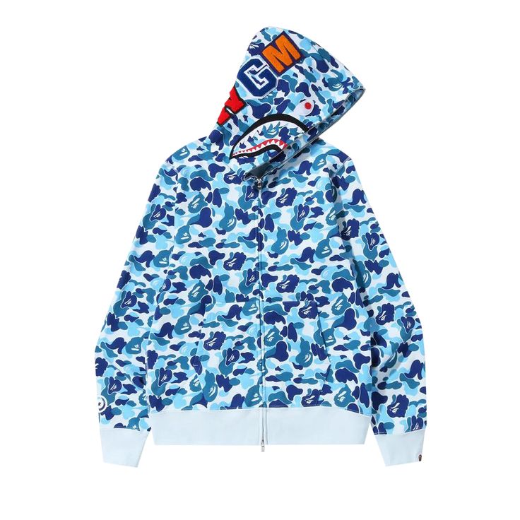 Men's zip up Bape Hoodie - Sky Blue