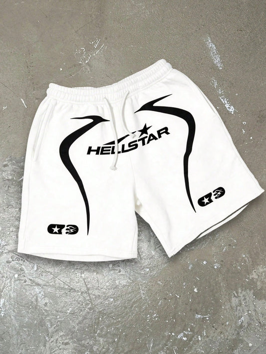 Men's Statement Print Shorts Fashion Designer Patterned Casual Daily Wear Shorts White